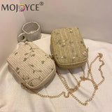 Straw Woven Shoulder Bag for Women Summer Beach Vintage Handbag
