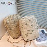Straw Woven Shoulder Bag for Women Summer Beach Vintage Handbag