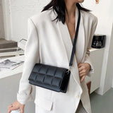 Plaid Crossbody Bag Women PU Leather Shoulder Bag Lady Handbag