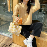 Cotton Women Lunch Bento Bag Vintage Plaid Canvas Ladies Handbags