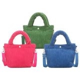 Corduroy Tote Bag Shopping Travel Handbags Shoulder Bags