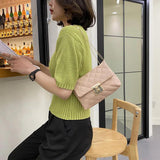 Chain PU Leather Shoulder Bag Women Crossbodybag Handbag No Zipper