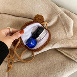 Autumn Fur Crossbody Bag Soft Warm Plush Bear Handbag Women