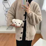 Autumn Fur Crossbody Bag Soft Warm Plush Bear Handbag Women