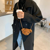 Autumn Fur Crossbody Bag Soft Warm Plush Bear Handbag Women