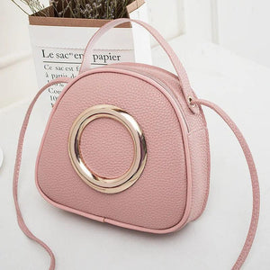 Soft PU Leather Crossbody Bag Small Circular Shoulder Bag