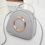 Soft PU Leather Crossbody Bag Small Circular Shoulder Bag