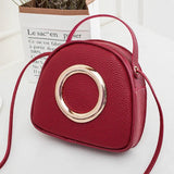 Soft PU Leather Crossbody Bag Small Circular Shoulder Bag