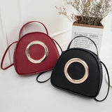 Soft PU Leather Crossbody Bag Small Circular Shoulder Bag
