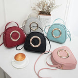 Soft PU Leather Crossbody Bag Small Circular Shoulder Bag