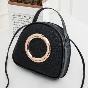 Soft PU Leather Crossbody Bag Small Circular Shoulder Bag