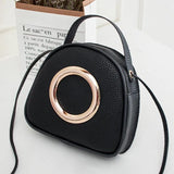 Soft PU Leather Crossbody Bag Small Circular Shoulder Bag