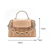 Women Leather Chain Shoulder Bag Flip Clutch Pouch Tote