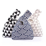 Japanese Style Cotton Knot Wrist Bag Top Handle Tote Purses