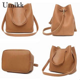 4Pcs Women Bag Set Weaven PU Soft Handbag Crossbody Purses Should Bag