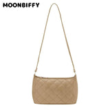 Retro Solid PU Leather Shoulder Bag for Women