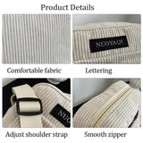 Corduroy Shoulder Bag Small Handbags Casual Outdoor Messenger Bags