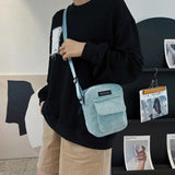 Corduroy Shoulder Bag Small Handbags Casual Outdoor Messenger Bags