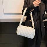 Women Cotton Padded Bags Embroidery Thread Ladies Handbags Autumn Winter Quilted