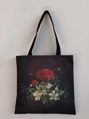 Creative Mushroom Shoulder Bag Art Floral Tote Eco Protection Women Handbag