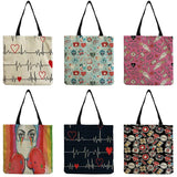 Nurse Print Eco Shopping Bags Portable Women's Handbag Casual Totes