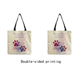 Dog Paw Print Tote Bag Eco Friendly Women Shoulder Bag