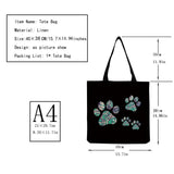 Dog Paw Print Tote Bag Eco Friendly Women Shoulder Bag
