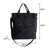 Fluffy Shoulder Bag Zipper Purse Cashmere Tote Solid Messenger Bags For Women