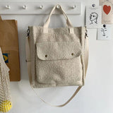 Fluffy Shoulder Bag Zipper Purse Cashmere Tote Solid Messenger Bags For Women