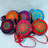 Ethnic Embroidery Round Shoulder Bag Crossbody Zipper Women's Handbags