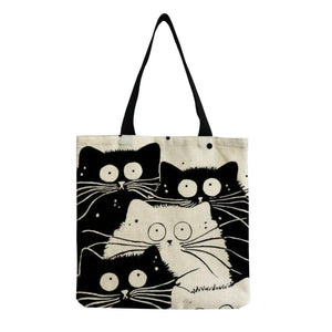 Personality Cartoon Cat Tote Bag Large Capacity Female Handbag