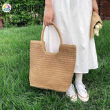 Straw Beach Women Shoulder Handbag Woven Boho Summer Tote Bag