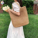 Straw Beach Women Shoulder Handbag Woven Boho Summer Tote Bag