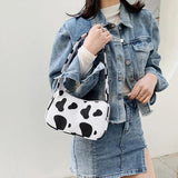 Vintage Animal Print Canvas Small Purse Shoulder Bag