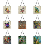 Bird Print Beach Bag Customizable Women's Shoulder Bag