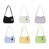 Women Retro Handbag Nylon Shoulder Top Handle Bag Small Clutch