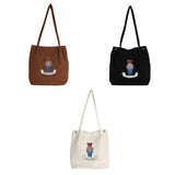 Corduroy Shoulder Bag Tote Purse Student Handbag Messenger Satchel