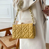 Women's PU Leather Shoulder Bag with Metal Chain Shoulder Strap