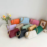 Women's PU Leather Shoulder Bag with Metal Chain Shoulder Strap