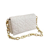 Women's PU Leather Shoulder Bag with Metal Chain Shoulder Strap