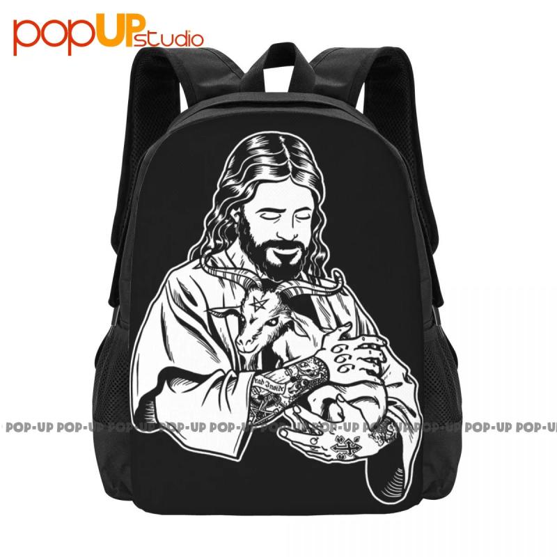 Blackcraft Jesus Loves Satan Baphomet Backpack