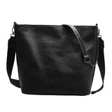 Women PU Leather Shoulder Bags Female Handbag Large Size Bucket Bags