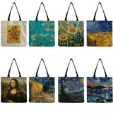 Van Gogh Oil Painting Retro Tote Bag Art Travel Bag Women Eco Handbag