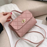 Embroidered Rhombus Messenger Bag for Women