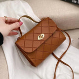 Embroidered Rhombus Messenger Bag for Women