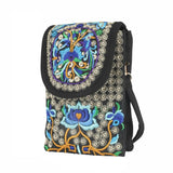 Ethnic Style Crossbody Cell Phone Bag Embroidered Canvas Purse
