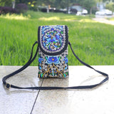Ethnic Style Crossbody Cell Phone Bag Embroidered Canvas Purse