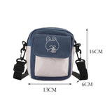Women's Canvas Shoulder Bag Cartoon Printed Messenger Bag