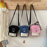 Women's Canvas Shoulder Bag Cartoon Printed Messenger Bag