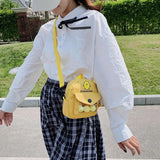 Chicken Cartoon Messenger Bag for Women Girls Student Shoulder Crossbody